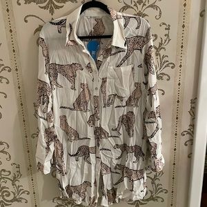 Cupshe NWT Cheetah Button-down Dress / Cover Up